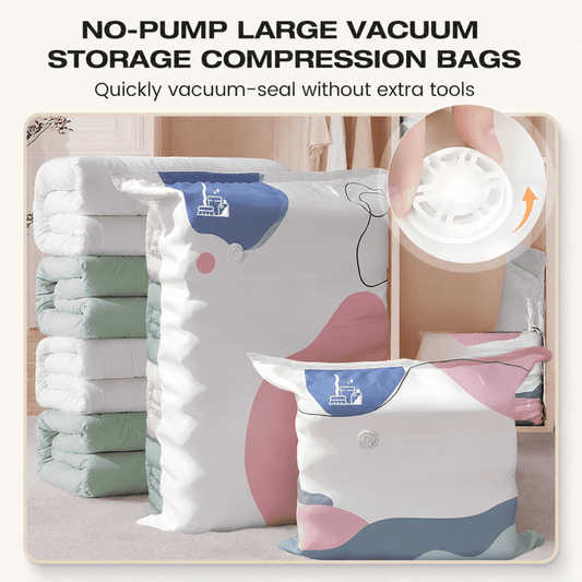 🔥 BUY 2 GET 1 FREE | No-Pump Vacuum Storage Bags - Save 80% Space Instantly! 📦