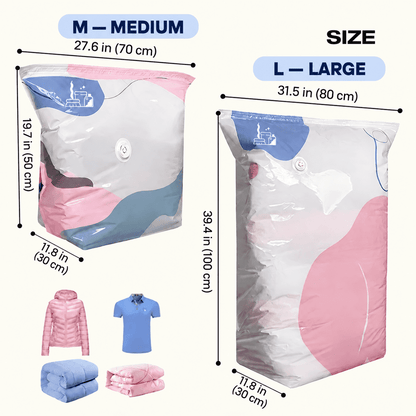 🔥 BUY 2 GET 1 FREE | No-Pump Vacuum Storage Bags - Save 80% Space Instantly! 📦