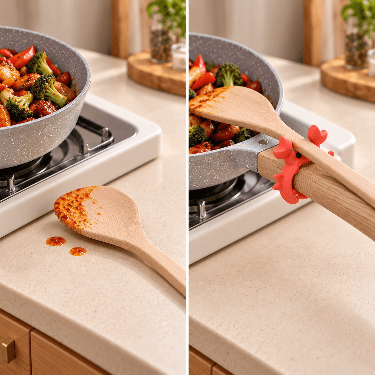 Silicone Crab Spoon & Spatula Holder