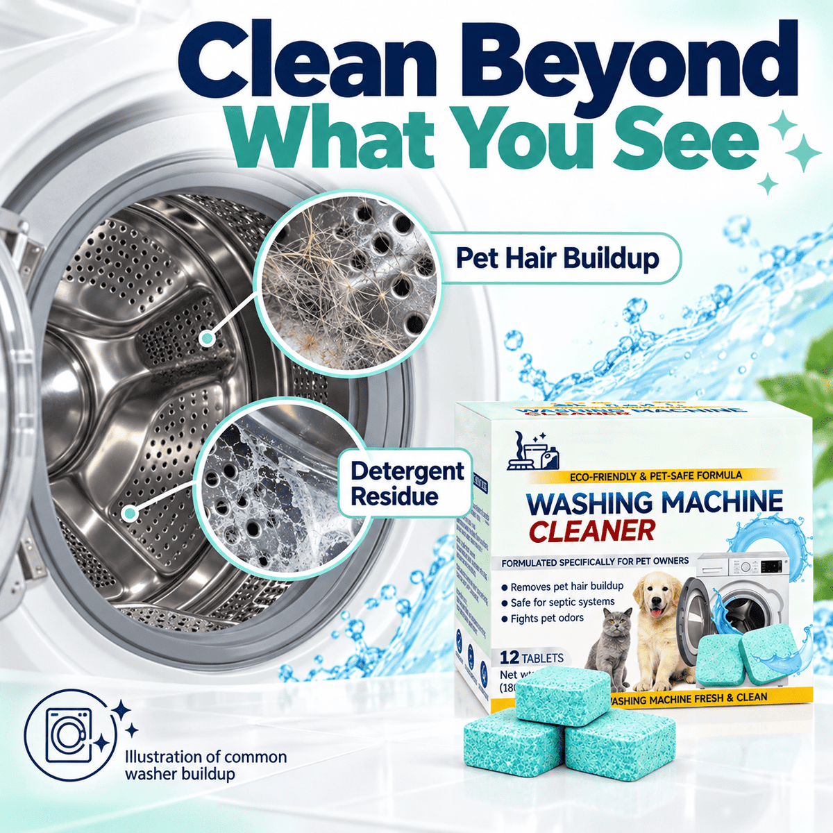 Enzyme Washing Machine Cleaner Tablets