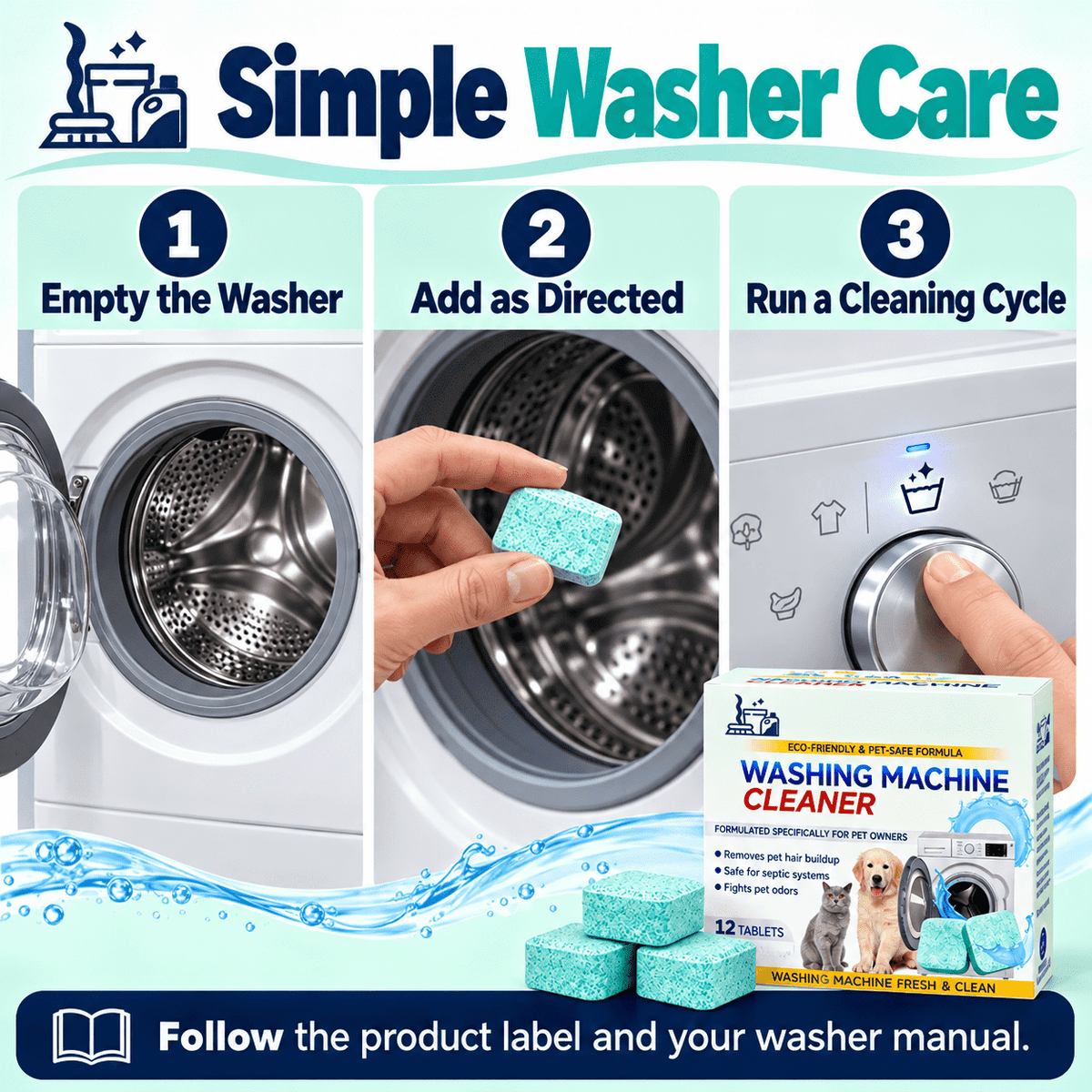 Enzyme Washing Machine Cleaner Tablets